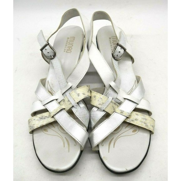 Munro Silver White Sandals Women's 10 M - Picture 1 of 11